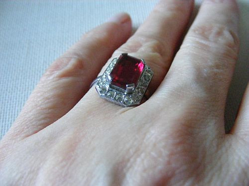 "Rubínový s diamanty" - prstýnek — foto 5