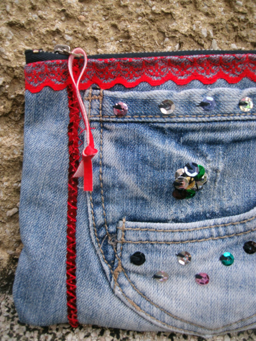 Taštička - " Denim Sia red" No. 2 — foto 2