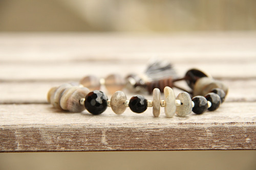 Bohemian náramok labradorit/onyx — foto 2