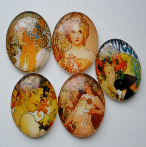 Skleněný kabošon - Mucha V. — foto 2
