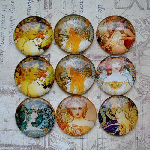 Skleněný kabošon - Mucha VII. — foto 2