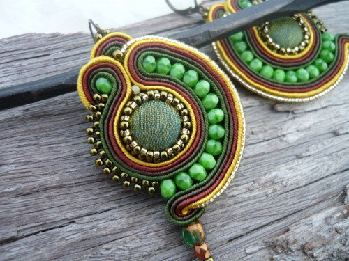 Soutache náušnice Forest Forever — foto 2