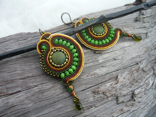 Soutache náušnice Forest Forever — foto 4