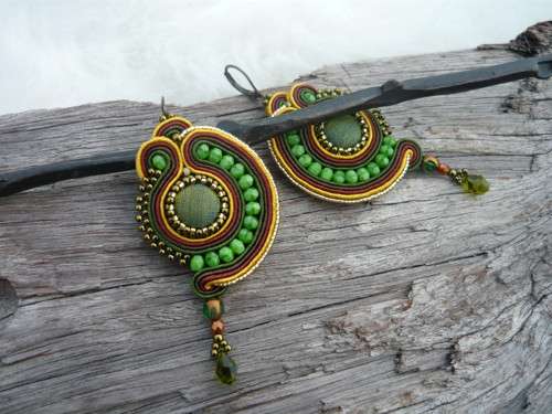 Soutache náušnice Forest Forever — foto 5