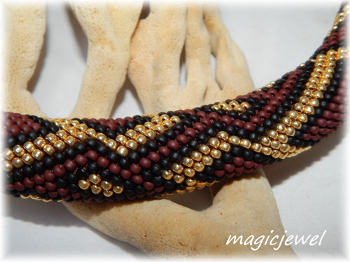 Gold zigzag » bead crochet rope — foto 3