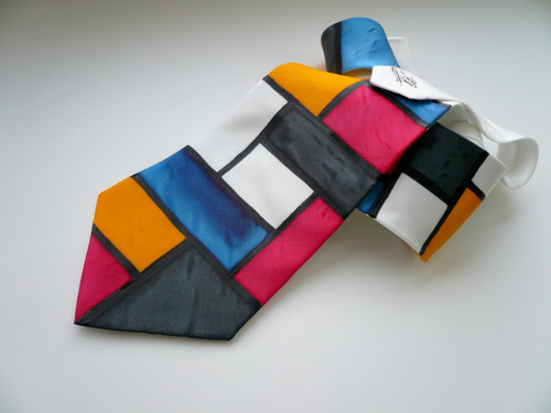 Pánská kravata - Piet Mondrian + šáteček — foto 2