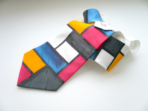 Pánská kravata - Piet Mondrian + šáteček — foto 3