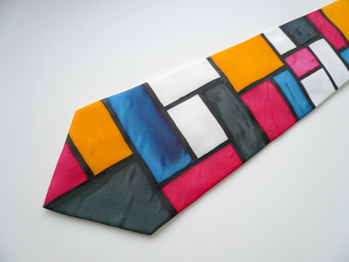 Pánská kravata - Piet Mondrian + šáteček — foto 4