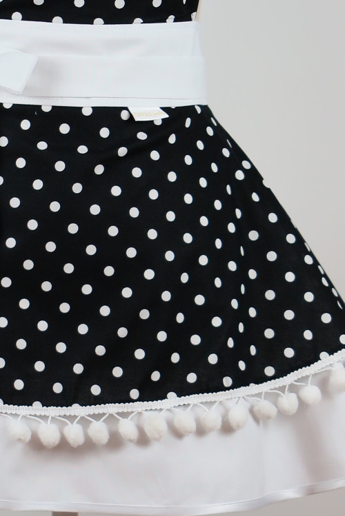 Šatová Zástera Retro Black Pom Pom — foto 3