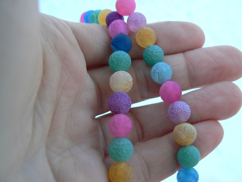 Achát barevný šňůra 15cm — foto 3