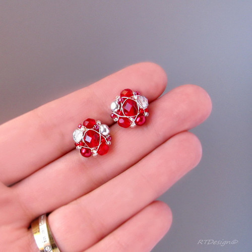 Náušničky RED ROSES II — foto 3