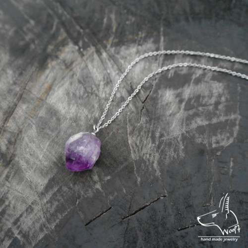 Ametystový náhrdelník – rough crystal — foto 3