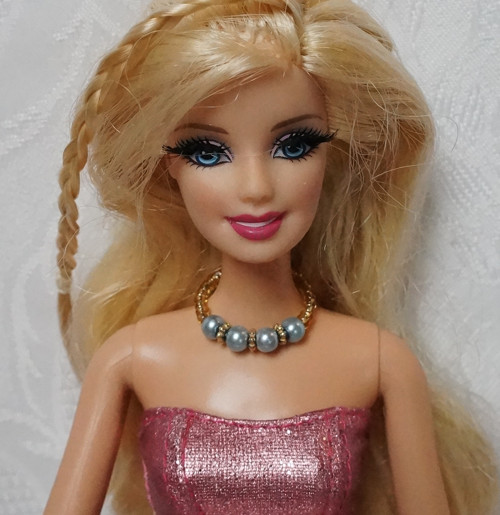Šperk pro Barbie - modré perličky ve zlatě — foto 2