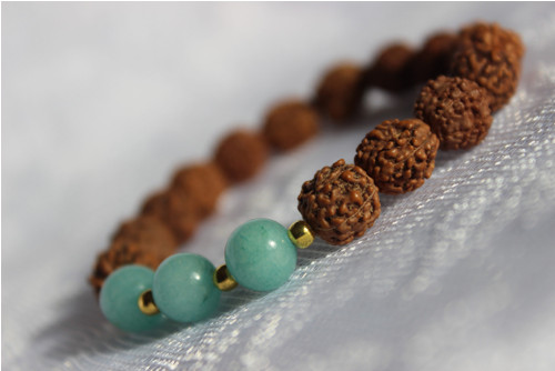 Rudraksha & Amazonit.. Náramek — foto 2