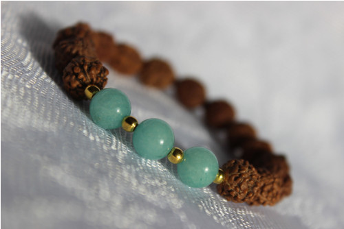 Rudraksha & Amazonit.. Náramek — foto 4
