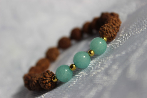 Rudraksha & Amazonit.. Náramek — foto 5