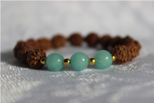 Rudraksha & Amazonit.. Náramek — foto 6