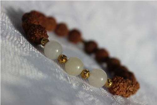 Rudraksha náramek & Jadeit/Nefrit — foto 3