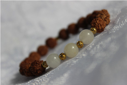 Rudraksha náramek & Jadeit/Nefrit — foto 5