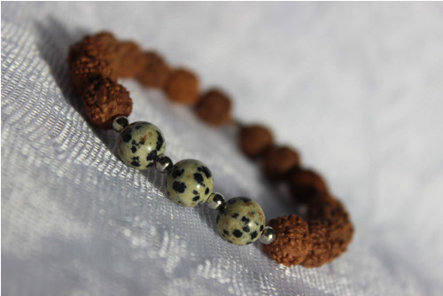 Rudraksha náramek & Dalmatin jaspis — foto 2