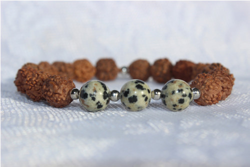 Rudraksha náramek & Dalmatin jaspis — foto 3