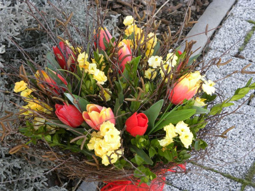 Březová kytka s tulipány — foto 3