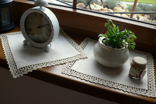 Dečka přírodní s krajkou 30x30 — foto 2