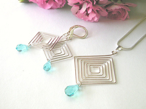 Swarovski sada Teardrop Light Turquoise — foto 4