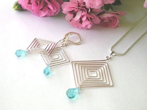 Swarovski sada Teardrop Light Turquoise — foto 5