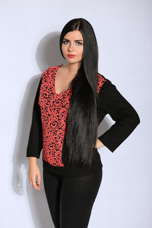 Tričko s krajkovou vsadkou vel. 46 — foto 3