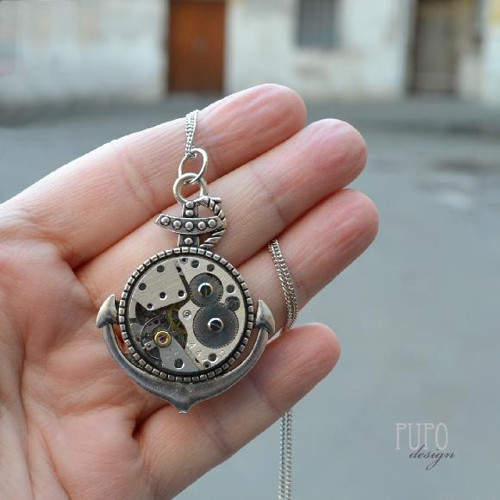 Steampunkový Náhrdelník - Kotva — foto 2