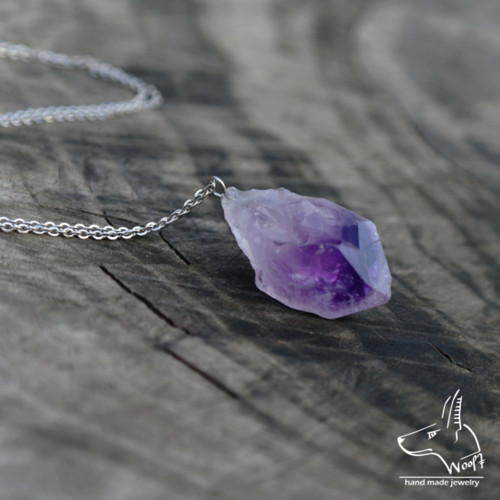 Ametystový náhrdelník – rough crystal — foto 3