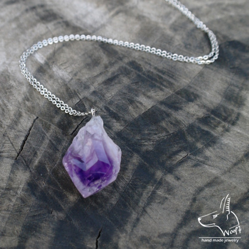 Ametystový náhrdelník – rough crystal — foto 4