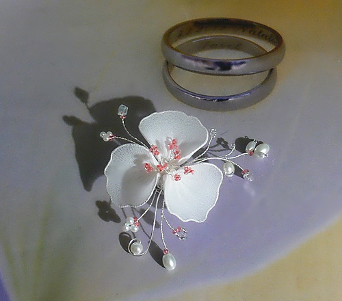 Svatební sada šperků lososová s perletí — foto 4