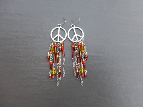 Hippie náušnice červenozlaté — foto 2