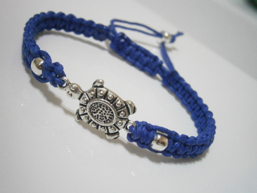 "Želva" - modrý náramek (macramé) - Unisex — foto 3