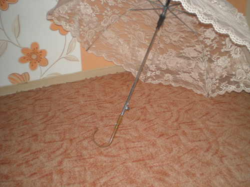 Krajkový slunečník béžový — foto 3
