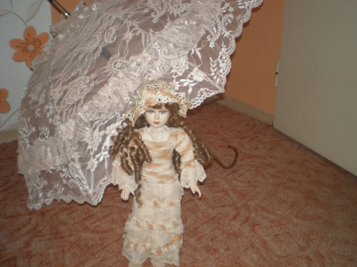 Krajkový slunečník béžový — foto 5