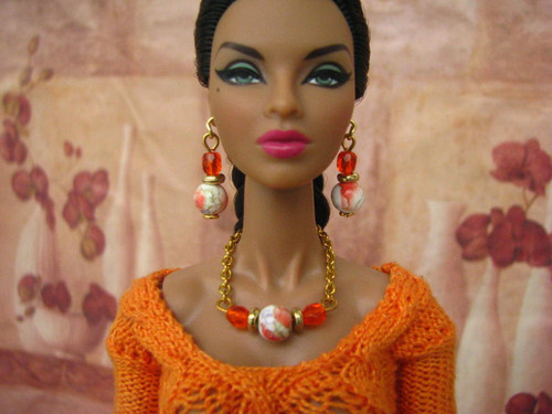 Šperky pro Barbie - oranžová sada — foto 2