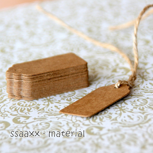 Kartonové visačky ~ 4x2 cm ~ 20 ks ~ hnědé — foto 3