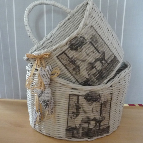 Košík s ouškem vintage malý — foto 4
