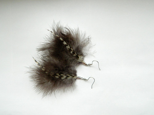 Peříčkové náušnice - kolekce "marabou" — foto 3