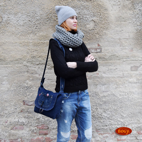 Džínová kabelka s klopou, unisex 913/1 — foto 6