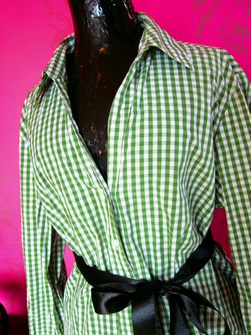 Pin-up košile green pepitko — foto 3