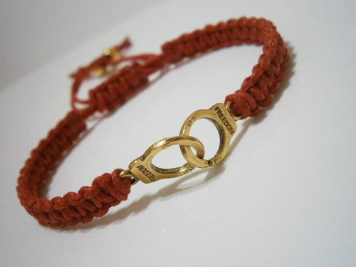 Kabbalah - Náramek "Pouta" - červenozlatý(macramé) — foto 3