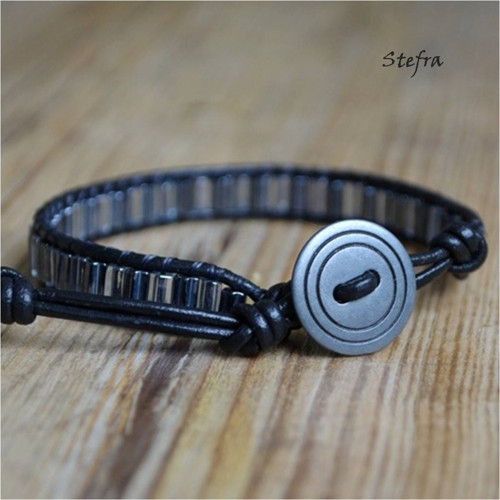 Leather & hematite - (nejen) pro pány — foto 2