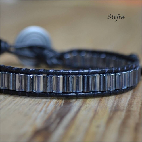 Leather & hematite - (nejen) pro pány — foto 3