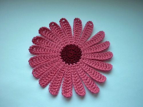 Háčkovaná gerbera veliká - aplikace — foto 2