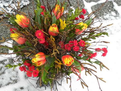 Březová kytka s tulipány — foto 4
