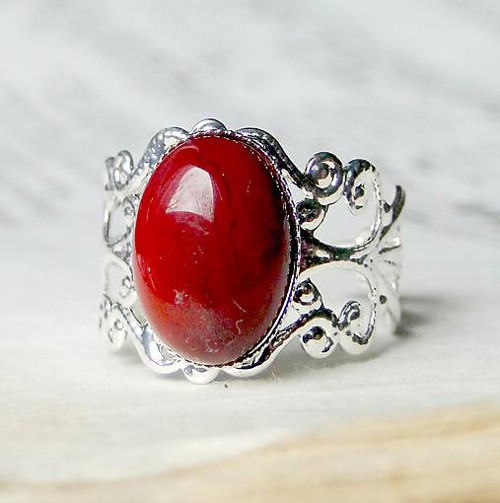 Romantic Red Jasper / Prsteň s červeným jaspisom — foto 2